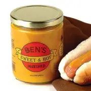 Ben's Sweet & Hot Mustard Condiment Dip All-Natural USA Made 16 Oz Jar