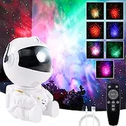 Astronaut Star Projector with Remote Control, 360°Rotation Star Projection Night Light with Star Mode and Brightness Mode, USB Powered Galaxy LED Nebula Lights for Bedroom Game Room