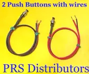 Black Panel Mount Momentary Push button Switch with Wires 120V AC / 12V DC 2 Pcs