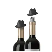 2X Silicone Wine Bottle Stopper Pourer Wine Cork Plug Jackson Black Top Hat Cowboy Hat Barware Bar Tools Fun Cute Gadget