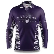 AFL Long Sleeve Reef Runner Fishing Polo Tee Shirt - Fremantle Dockers - Adult