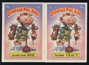 1986 Garbage Pail Kids Base 129a Second Hand Rose & Variation 129b Trashed Tracy