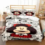 a732 Bed Sheets MafaldaQuino Comics Bedding Set Duvet Cover Set Adult Children Double Duvet Cover and Pillowcases Gift3-Piece Bedding Set (1 Duvet C