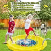 Sprinkler Splash Pad Play Mat Center Toddler Pool Water Toy Outdoor Fun Ring 63'