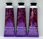 3 x BATH BODY WORKS STRAWBERRY POUND CAKE Shea Butter Hand Cream 1 oz LOT SET