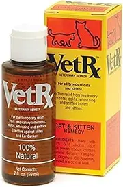 VET RX Sneezing Cold Cough and Allergies for Cat & Kitten, Yellow, 2 Fl Oz