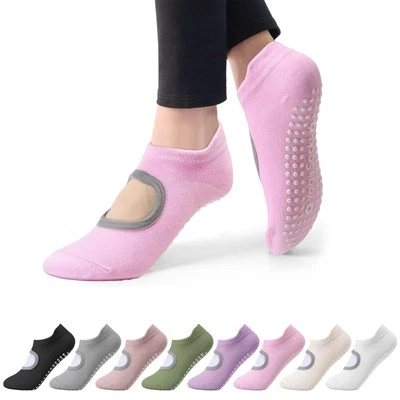 16 Pairs Grip Pilates Socks for Women, Non Slip Yoga Athletic Socks with Grip...