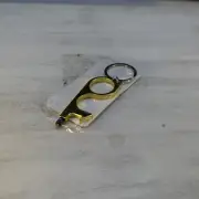 CONTACT FREE KEY No Touch Tool, Brass Keychain, Open doors, Stylus, Buttons