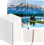 Lnrueg 12 Pcs A5 Sublimation Notebook Blank Journal 100 Pages - Hardcover PU Notebooks for Note Taking Plan Making Diary Writing - School Office Supplies…