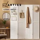 Artiss 4 Panel Room Divider Screen Partition Privacy Pegboard Stand Hollow White