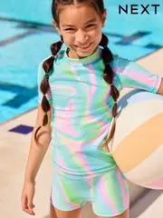 Tie Dye Sunsafe Rash Vest And Shorts Set (3-16yrs) (E76826) | $35 - $46