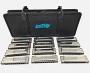 EASTTOP Dual Harmonica Set, 12 pieces, 10 hole Blues harmonica mouthpiece set