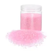 454g Crushed Glass Chips 3-6mm Irregular Broken Sprinkles Glass, Pink
