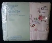 Vintage Floral Irregular Full Sheet Set Fitted & Flat Sheet / Double Pillowcases