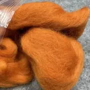 Colonial Wool Top Roving Copper Orange Spinning Mohair More 60g 2.1 oz Felting