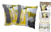 Grey Yellow Pillow Covers,Abstract Art Throw Pillow Cases 18x18 in Decorative