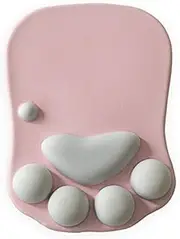 Cat Paw Mouse Pad with Wrist Support Soft Gel Wrist Rest Pad Cute Design - Cushion Comfort Mousepad Computer Mac Laptop Mouse Mat Desk Decor (Pink)