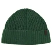 VINCE Mens Solid Green Merino Wool Cashmere Shaker Knit Beanie Hat ONE SIZE NWT
