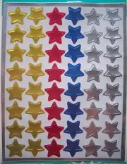 Hallmark goldtone red blue silvertone stars unopen package of 2 sheet