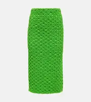 [Ganni] Ganni Smocked satin midi skirt AU 10 green