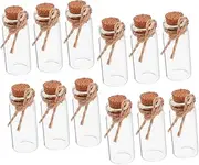 Cabilock Elegant Mini Glass Bottles Cork Twine 24-pack Small Glass Vials for Wedding Occasions
