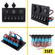 2set 6 Gang Panel Switch Rocker Circuit Breaker Waterproof LED for RV Car Boat M (for: Subaru)