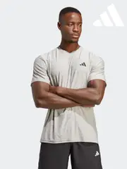 adidas Grey Train Essentials Stretch Training T-Shirt (C04584) | $53