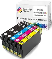 [Cartridge Planet] 5 Pack (2BK,1C,1M,1Y) Compatible Ink for Epson 812XL for Epson Workforce Pro WF-3820 Pro WF-3825 Pro WF-4830 Pro WF-4835 WF-7830 WF-7840 WF-7845