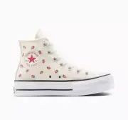 NEW Converse Chuck Taylor All Star Lift Platform Embroidered Strawberries