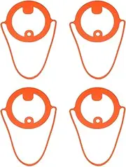 uxcell 4Pcs Silicone Coffee Carrier, Reusable Silicone Tumbler Strap Water Bottle Handle Holder with Strap for Hanging Beverage Take Out Coffer Milk, Orange