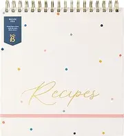 Busy B Recipe File - Spot - Flip Top Recipe Organiser with Built-in Stand, 16 Recipe Cards, Plastic Sleeves, Index Cards and Space for 80 Recipes - FSC® Certified
