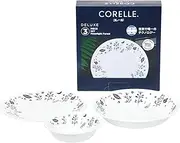 [CORELLE] 3-MLF-JP CP-8946 Flatware Plate, 3-Piece Set, Medium Plate, Deep Plate, Small Bowl, Break-Resistant, Lightweight, Microwave Safe, Oven Safe, Dishwasher Safe, Deluxe Moonlight Forest