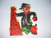 Vintage Honeycomb Paper Scarecrow Halloween Centerpiece