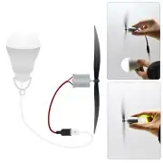 Wind Turbine Motor Blade W/ Bulb Model Set DIY Science Teaching Tool Wind Energy