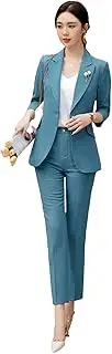 [Generic] Women Two Piecess Set Formal Work Career Coat with Pant Set Suit Pant Suits