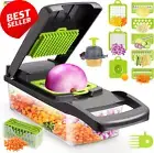 16-in-1 Vegetable Chopper Slicer Dicer with 8 Blades & Container for Salad