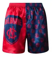 Melbourne Demons Official AFL Team Logo Summer Boxer Shorts Satin Pyjamas Youth