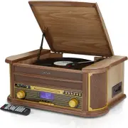 Bluetooth Record Player DAB Radio Cassette CD Player Vinyl Player Turntable, CD