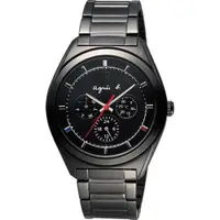 在飛比找ETMall東森購物網優惠-agnes b. Solar 驚豔巴黎太陽能日曆腕錶-黑 B