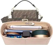 Lckaey bags organizer for fendi baguette bag insert for fendi baguette purse 2090Beige-M