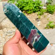 770g Colourful Ocean Jasper Natural Quartz Crystal Point Landscape Tower