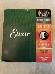 Elixir 14077 Nanoweb Nickel Electric Bass Strings, Light/Medium 45-105 BNIB