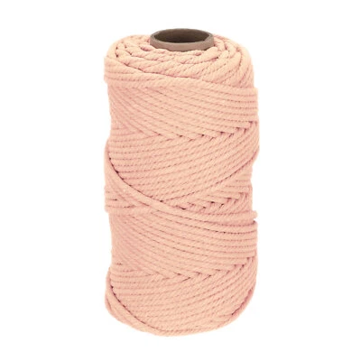 5mm x 109 Yard Pink Cotton Macrame Rope, 2 Strands Twisted Cotton Cord