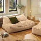 Cadence & Co. Wilde Ribbed Luxe Fleece Double Sofa Bean Bag Lounge Cover