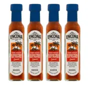 918954 4x 142ml BOTTLE ENCONA EXXXTRA HOT PEPPER SAUCE WEST INDIAN CHILLI