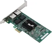 XUMIUZIY Dual Port Wired Network Adapter, 82576GB Chip PCI‑E X1 Gigabit Network Card, 2 Electric Port Desktop Computer Speed Up Accessories