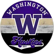 KH Sports Fan Multi Washington Huskies 20"x20" Retro Circle Color Sign, One Size