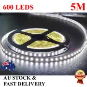 24V 5M 2835 SMD 600 Leds Cool White LED Strip Lights Car Boat Caravan Cabinet