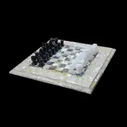 24'' Marble Chess Table Top Pietra Dura Inlay Children Game Kids c7