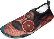 [BTCOWZRV] Water Shoes for Women Men Grapefruit Covering Eyes Water Sports Shoes Slip-on Breathable Lightweight Athletic Aqua Sock